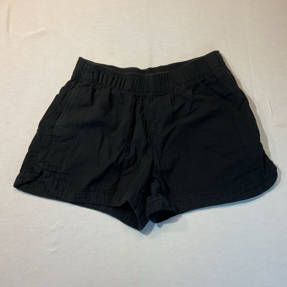 Old Navy Black Linen Shorts Size Small Comfort Waistband Casual Lounge Texture
